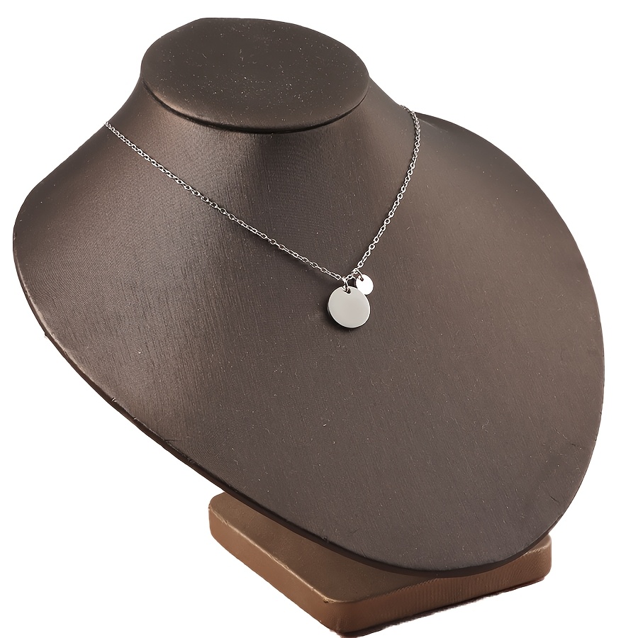 Vintage Boho Style Stainless Steel Necklace with Round Pendant